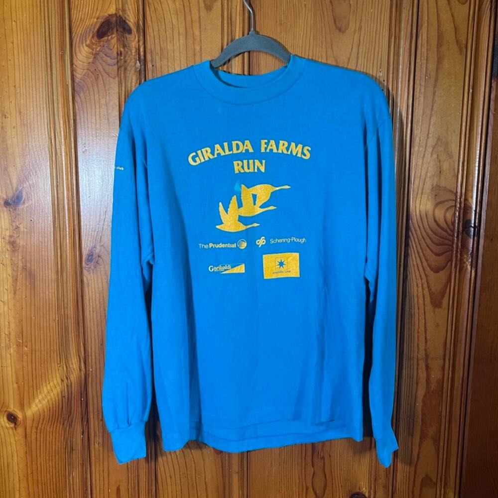 HEF-T L Vintage Graphic Long Sleeve T-Shirt Blue Regular